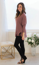 Dolman Waffle Top in Mauve