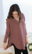 Dolman Waffle Top in Mauve