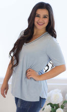 Box Stitch Top in Light Blue