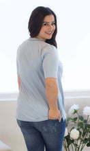 Box Stitch Top in Light Blue