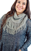 Infinity Fringe Scarf in Grey