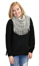 Infinity Fringe Scarf in Grey